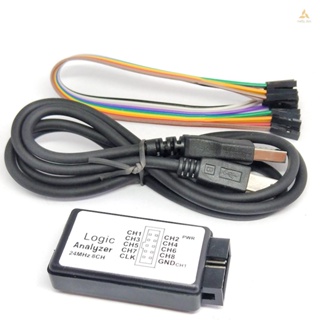 Meily_fun เครื่องวิเคราะห์ตรรกะ USB 24M 8CH ไมโครคอนโทรลเลอร์ ARM FPGA ดีบัก 24MHz 16MHz 12MHz 8MHz 4MHz 2MHz