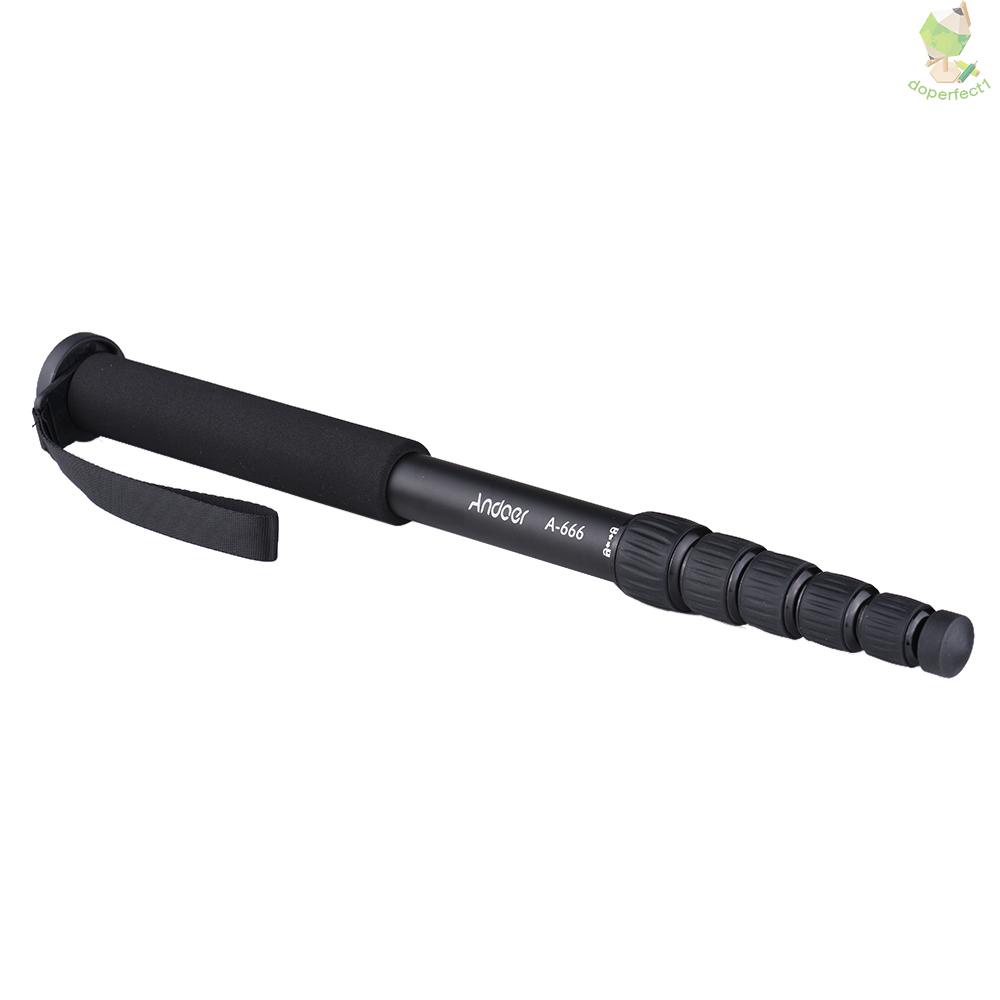 Andoer A-666 ขาตั้งกล้องอลูมิเนียม 181 ซม. 5.9 ฟุต 6 ส่วน โหลด 10 กก. /2 มา -8.9
