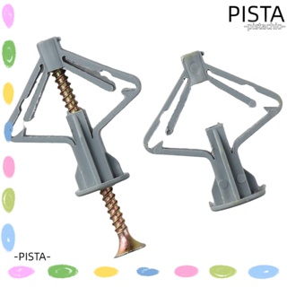 Pista ชุดสมอติดผนัง แบบกลวง ปลั๊กพลาสติก และสกรู ไนล่อน สีเทา สําหรับแขวนผนัง 100 ชิ้น