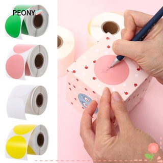 Peonypavilion สติกเกอร์ฉลากความร้อน ทรงกลม มีกาวในตัว ลายโลโก้ DIY สําหรับติดตกแต่งสํานักงาน