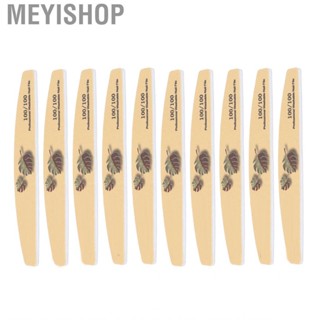 Meyishop Nail Buffer  Double Sided 10pcs File Yellow for Polishing Shaping Home Salon