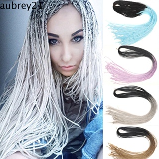 Aubrey1 กล่องถักเปียผมสังเคราะห์ แบบบาง ยาว สีรุ้ง หลากสี สําหรับผู้หญิง