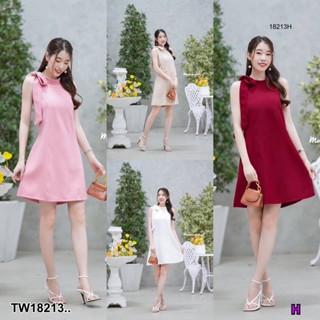 CC 18213 เดรสสั้นออกงาน  เดรสงานแต่ง  (ฟรีไซส์ M อก 32-36 เอว26-32 สพ36-39 ยาว34)