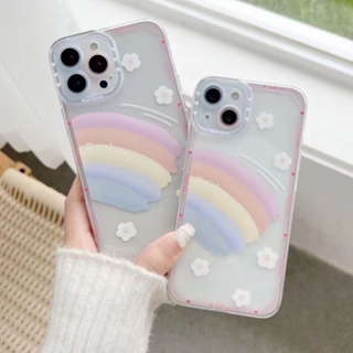 เคสโทรศัพท์มือถือแบบนิ่ม TPU ใส ลายดอกไม้สีรุ้ง สําหรับ Samsung Galaxy A13 A22 A32 4G 5G A14 A53 A54 5G