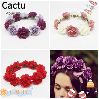 Cactu ที่คาดผม ลายดอกไม้ สไตล์ฮาวาย สําหรับงานแต่งงาน งานเลี้ยง เจ้าสาว