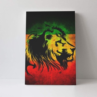 Reggae Rasta Lion ภาพจิตรกรรมบนผ้าใบ HD สําหรับตกแต่งผนังบ้าน 40x60 ซม.