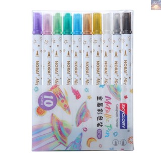 พร้อมส่ง ปากกามาร์กเกอร์ ไฮไลท์ 10 สี สําหรับนักเรียน ครู สเก็ตช์ภาพ