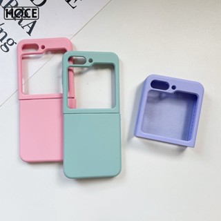 Hoce ZFlip5 เคสโทรศัพท์ซิลิโคน แบบนิ่ม สีพื้น พับได้ สําหรับ Samsung Galaxy Z Flip 5 flip5 5G