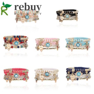 Rebuy สร้อยข้อมือ เชือกถัก หลายชั้น แฮนด์เมด สไตล์เกาหลี โบฮีเมียน สร้างสรรค์ ของขวัญวันวาเลนไทน์ สําหรับเด็กผู้ชาย และเด็กผู้หญิง