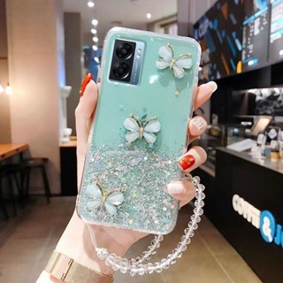 เคสซิลิโคน ลายผีเสื้อ 3D พร้อมสายคล้อง สําหรับ OPPO Reno 8 Pro+ 8 Reno7 7Z 7Pro Reno 6 6Z 6Pro+ 6Pro