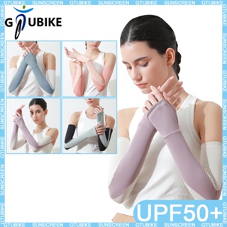 Gtubike UPF50+ ปลอกแขน ผ้าเรยอน กันแดด ป้องกันรังสียูวี สีตัดกัน เหมาะกับฤดูร้อน สําหรับผู้หญิง ขับขี่ ขี่จักรยานกลางแจ้ง