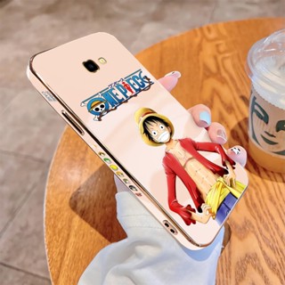 เคสโทรศัพท์มือถือ แบบนิ่ม ลายการ์ตูนลูฟี่ ขอบสี่เหลี่ยม หรูหรา สําหรับ Samsung Galaxy J4 J6 Plus J7 Pro J5 J7 Prime 2017 J730