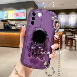 Hot Selling Phone Case เคส VivoV27 VIVO V27e V27 Pro 5G Y02A  New Color Transparent Astronaut Invisible Phone Holder Casing Lens Protection Soft Case with Crossbody Strap Lanyard เคสโทรศัพท