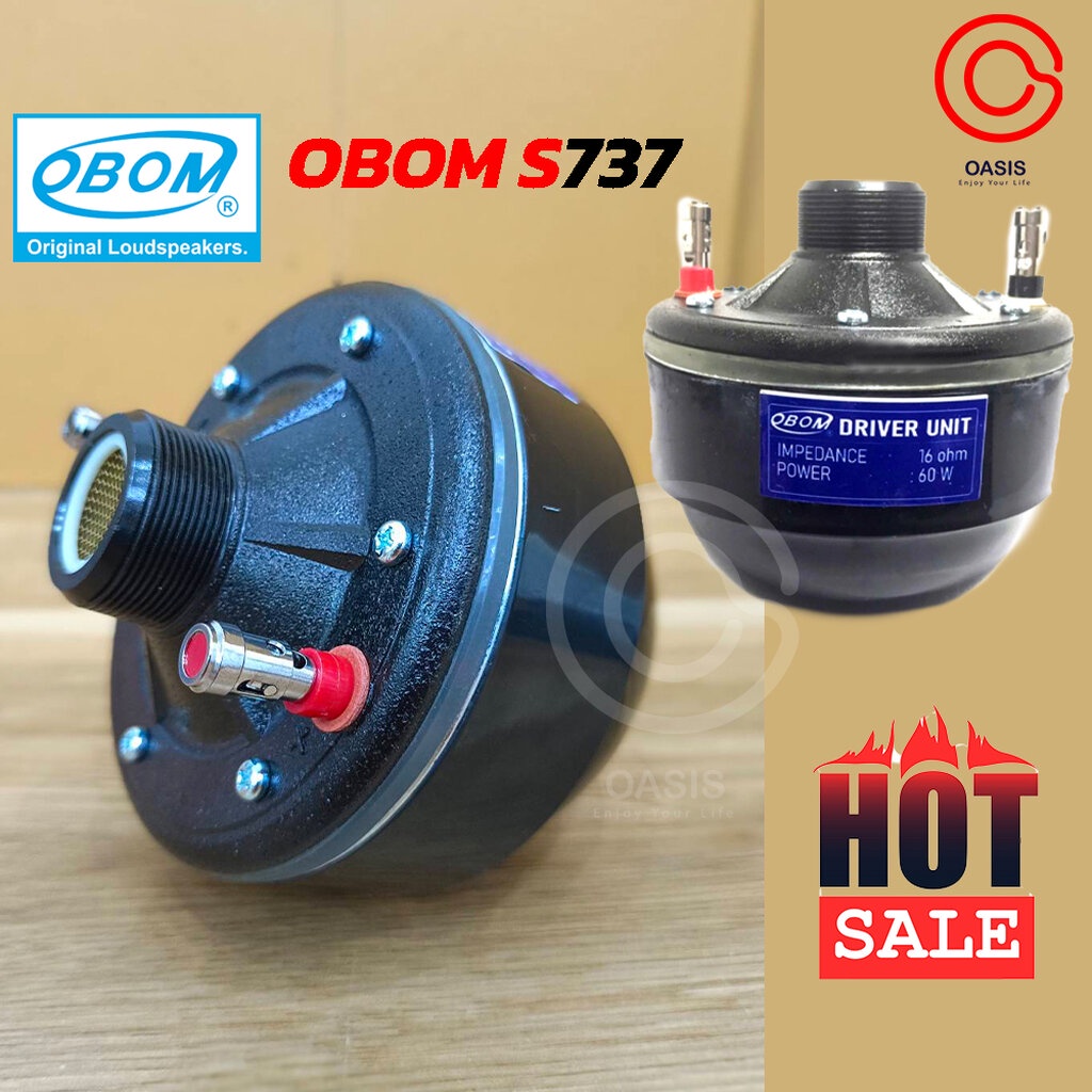 (1 ดอก) ยูนิตฮอร์น OBOM S737 (UNIT60W) ตูดลำโพงเสียงแหลม Tweeter DRIVER UNIT ไดร์เวอร์ยูนิต