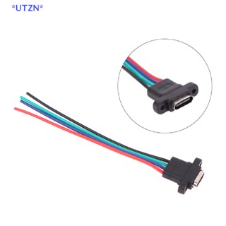 Utzn&gt; ใหม่ ซ็อกเก็ตเชื่อมต่อสายไฟ USB 3.1 Type-C 4Pin ตัวเมีย กันน้ํา ชาร์จเร็ว