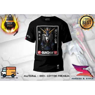  100% Cotton Premium Baju Anime Gundam X Exneo Brand Bandai Tshirt Graphic Tee_03