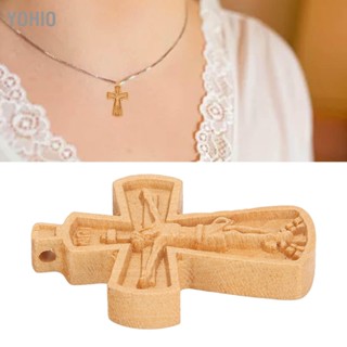 Wooden Hand Carved Cross Pendant Safe Practical Christian Catholic Prayer