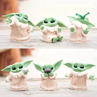 โมเดลฟิกเกอร์ PVC อนิเมะ Star Wars Master Baby Yoda Darth ขนาดเล็ก 5-6 ซม. ของเล่นสะสม สําหรับเด็ก 6 ชิ้น ต่อชุด