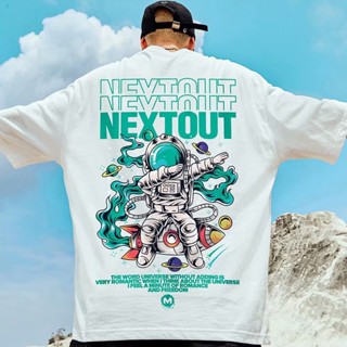 S-8XL National tide Harajuku style personality rocket astronaut print men and women trendy brand Korean round neck _03