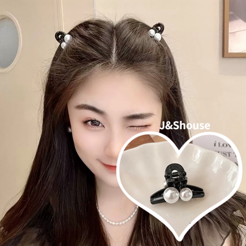 เคเอฟ594 2ชิ้น เกาหลีที่เรียบง่ายขนาดเล็กมุกผมกรงเล็บคลิปหนีบอุปกรณ์ผม