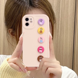 เคสซิลิโคนนิ่ม ลายการ์ตูนถั่ว M 3D สําหรับ iPhone 11 12 13 14 Pro MAX Plus Mini X XR XS MAX 6 S 7 8 Plus SE 2020 11Pro 12pro 13Pro