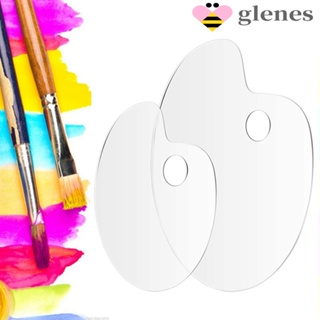 Glenes ถาดสีใสทรงรีพร้อมจานสีน้ํามันอะคริลิคสําหรับวาดภาพระบายสีน้ํา