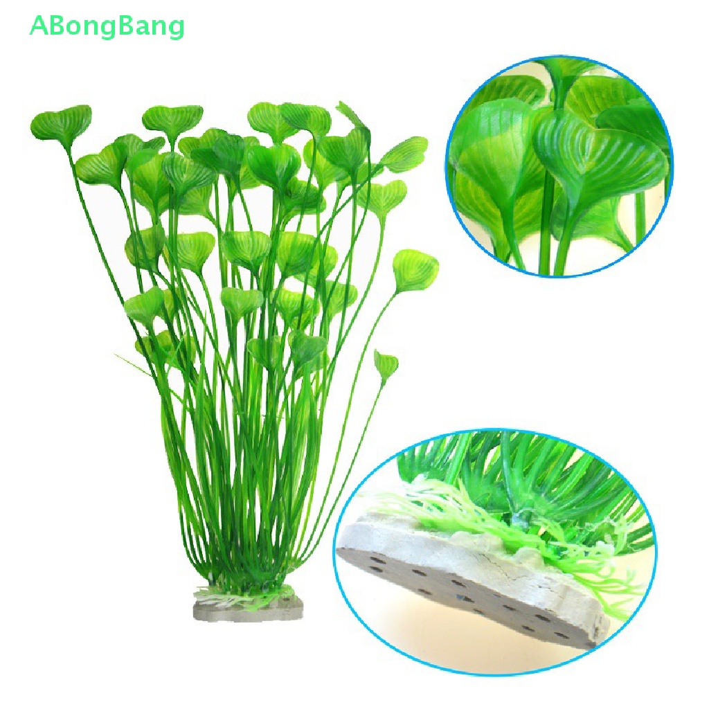 Abongbang หญ้าเทียม พลาสติก ขนาด 30 ซม. สําหรับตกแต่งตู้ปลา 1 ชิ้น