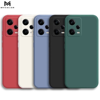 ตรงสแควร์ขอบซิลิโคนเหลวแบบนุ่มเคสโทรศัพท์สำหรับ Redmi Note 12 12S 11 11S 11T Pro Plus Pro+ China 5G 4G 2023