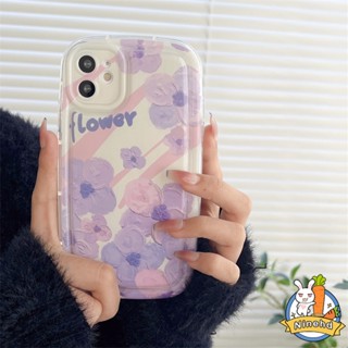 เคสโทรศัพท์มือถือ กันกระแทก ลายดอกไม้สีม่วงน่ารัก สําหรับ Vivo Y16 Y02 Y02s Y35 Y22s V27e V25e V25 Y15A Y15S Y21 Y21 Y21s Y33s Y33T Y21T Y12s Y12A Y20 Y20s Y20i Y17 Y15 Y12 Y1s Y51