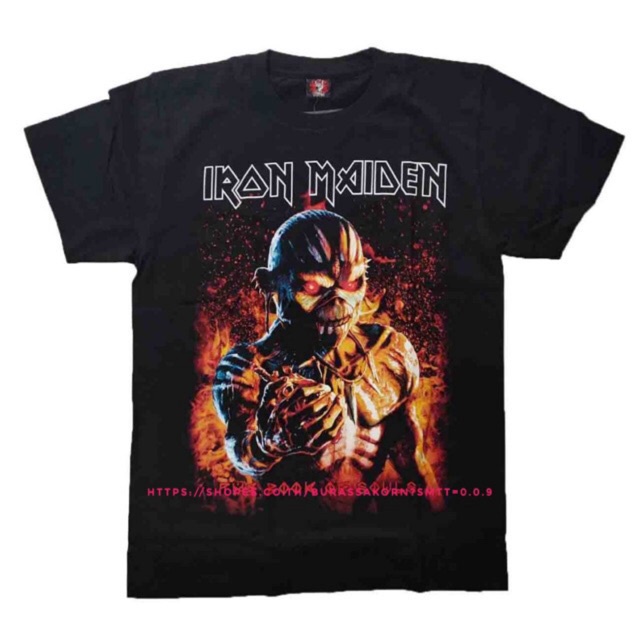 QNเสื้อวง Iron Maiden rock T-shirt เสื้อวงร็อค Iron Maiden เสื้อยืดวงร็อค
