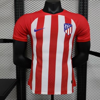 เสื้อกีฬาแขนสั้น ลายทีมฟุตบอล Atletico Madrid ทีมเหย้า 23-24 ไซซ์ S-XXL ชุดเหย้า สําหรับผู้ชาย