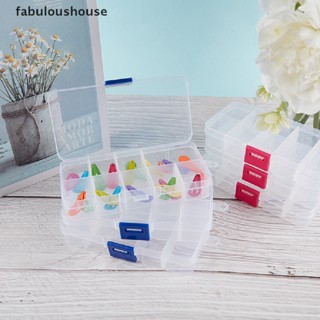 [fabuloushouse] กล่องพลาสติกใส Pp แยกส่วนได้ 10 ช่อง 3 ชิ้น