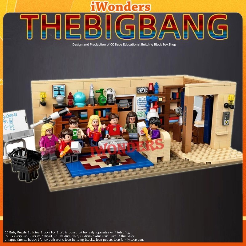 The Big Bang Theory MOC Building Blocks มาพร้อมกับ 7 ตุ๊กตา Leonard และ Sheldons ห้องนั่งเล่น American Sitcom ของเล่นของขวัญ