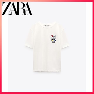 Zara เสื้อยืด พิมพ์ลายหุ่นยนต์ MONDRIAN Kai Rob ขนาดใหญ่ สําหรับผู้หญิง