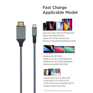 Ooh อะแดปเตอร์แปลง USB 3 1 Type C เป็นสายเคเบิล USB C เป็น TV USB 3 1 สําหรับโทรศัพท์มือถือ แท็บเล็ต คอมพิวเตอร์