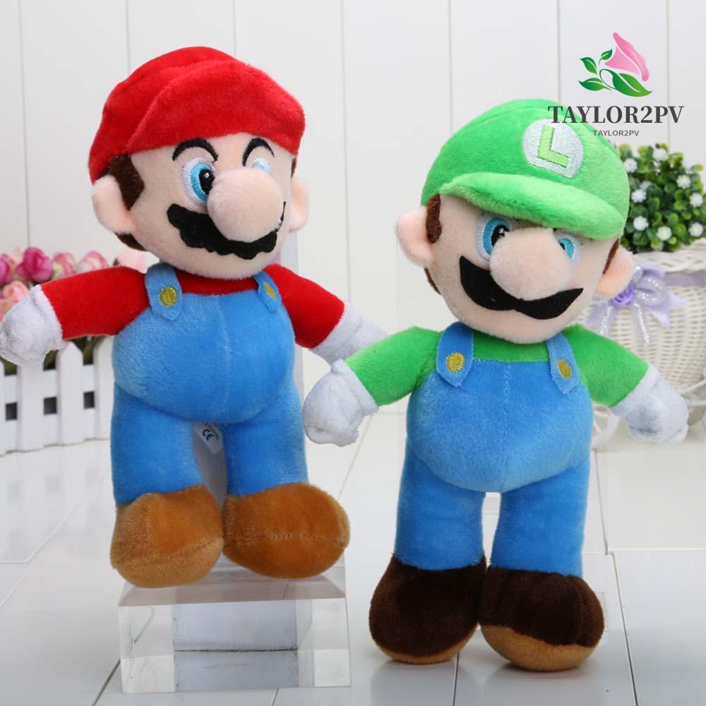 Taylor2pv ซูเปอร์มาริโอ้ ของขวัญคริสต์มาส อะนิเมะ Luigi เกม อุปกรณ์ต่อพ่วง ของเล่น Super Mario Bros ตุ๊กตายัดไส้ ของเล่นนุ่มนิ่ม