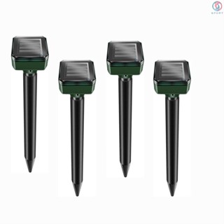 4Pcs Solar-charged Waterproof Mole Rat Repellent Sonic Mole Repellent Solar Ultrasonic Expeller Spike Garden Pest Deterrent Solar Insect Expeller Circular / Square Rodent Repeller