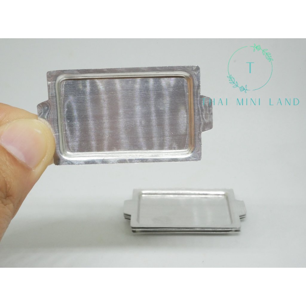 ถาดอลูมิเนียมจิ๋ว มีที่จับ ถาดอลูมิเนียม ถาด ถาดจิ๋ว #ของจิ๋ว #ของตกแต่ง