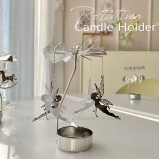 [พร้อมส่ง] ถาดวางเทียน ถาดหมุน Rotating Candle Holder (silver)