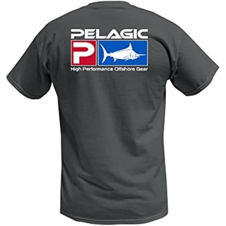 Pelagic เสื้อตกปลา แขนสั้น ดีลักซ์ ประสิทธิภาพสูง ป้องกันแสงแดด UPF50+