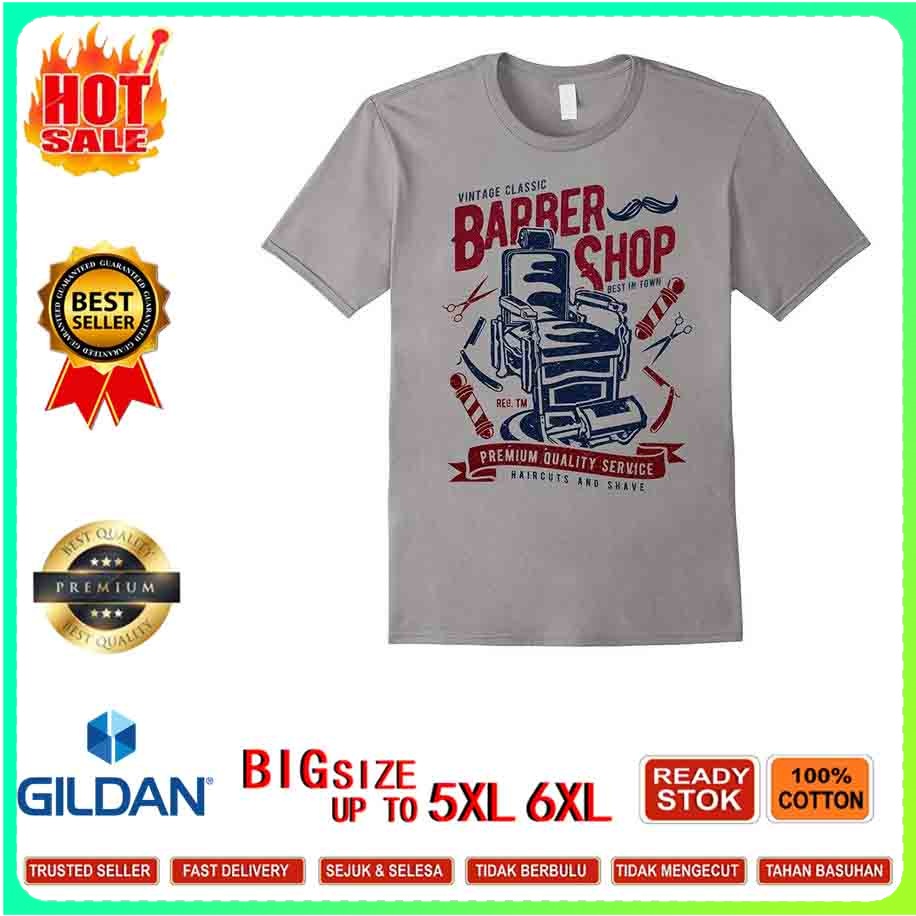 GOD ER ♗❇CHONGHAIJIANEW XS-6XL big Vintage Barber Shop (barber tshirts) Gray Men's fashion