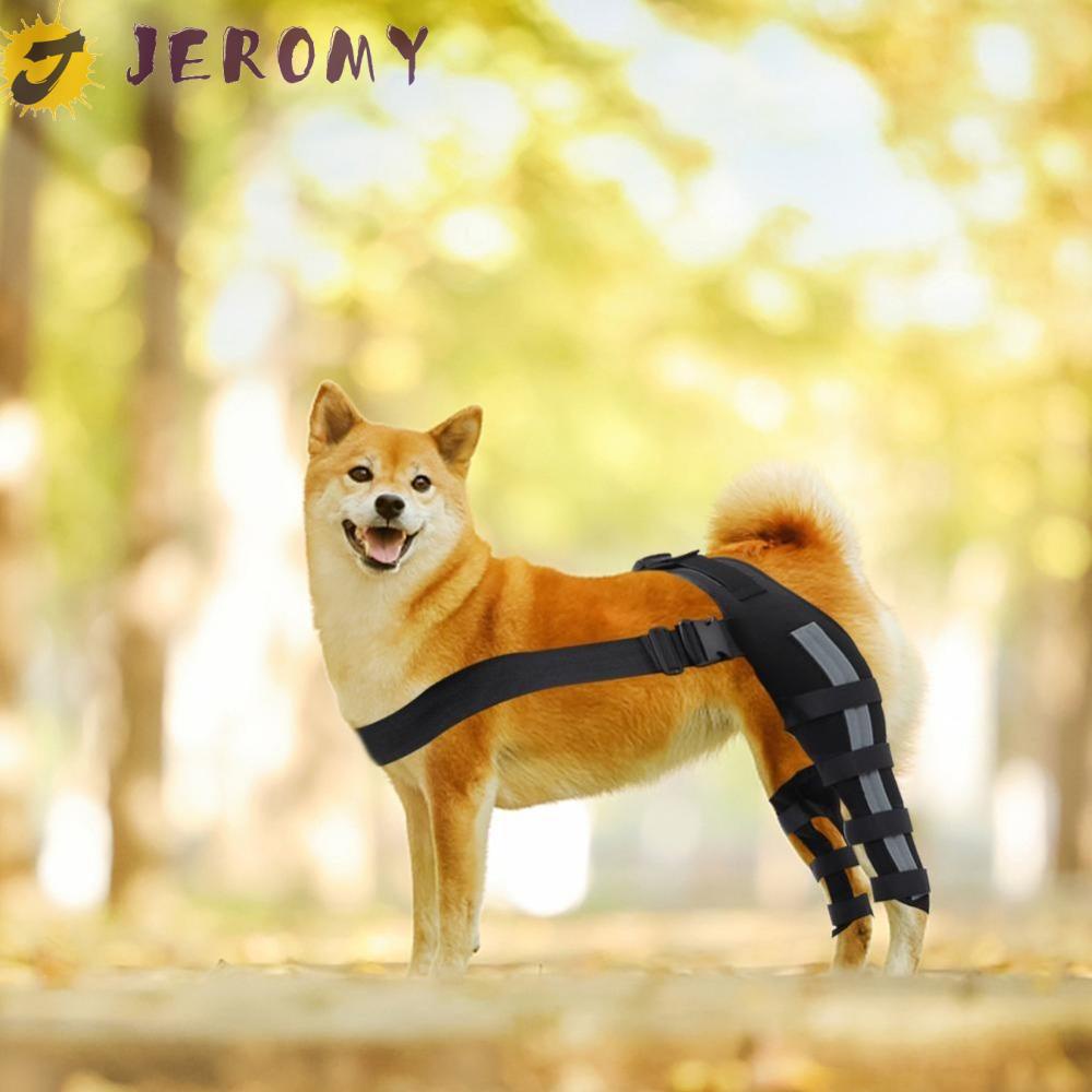 Jeromy สนับเข่า แบบยืดหยุ่น สะท้อนแสง ป้องกันการบาดเจ็บ สําหรับสัตว์เลี้ยง สุนัข