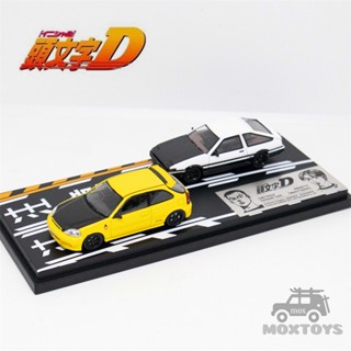 โมเดลรถยนต์ 1:64 Vo1.12 Initial D Honda Ek9 และ Toyota AE86 Diecast