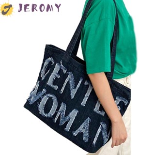 Jeromy Gentlewoman กระเป๋าสะพายไหล่ กระเป๋าถือ กระเป๋าเมสเซนเจอร์ ผ้ายีน ลายลิปสติก สามารถปรับได้ เหมาะกับการเดินทาง วันเกิด สําหรับผู้ชาย ผู้หญิง