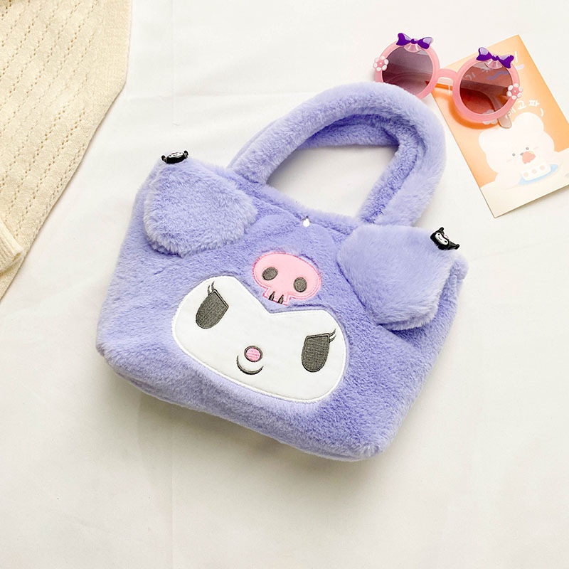 Kawaii Sanrio กระเป๋าเป้สะพายหลัง ผ้ากํามะหยี่ขนนิ่ม ลายการ์ตูนคิตตี้ Melody Cinnamoroll ของขวัญวันเกิด สําหรับเด็กผู้หญิง