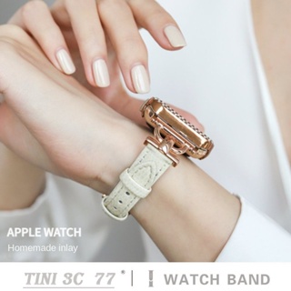 【24 สี】สายนาฬิกาข้อมือหนัง หัวเข็มขัดโลหะ สําหรับ iWatch Series 8 7 6 5 SE Ultra 4 3 2 S8 45 มม. 41 มม. 38 มม. 40 มม. 42 มม. 44 มม. 49 มม.