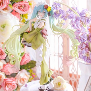 โมเดลฟิกเกอร์ PVC รูปการ์ตูนอนิเมะ Hatsune Miku Matcha Ice Cream ของเล่นสําหรับเด็ก