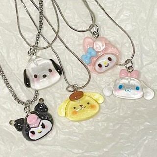 ของแท้ สร้อยคอคู่รัก จี้สุนัข Sanrio Cinnamoroll Babycinnamoroll Pacha น่ารัก แฟชั่น เครื่องประดับ