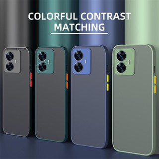 เคสกันกระแทก Realme C55 เคสหลังดำ ขอบสี คลุมป้องกันกล้อง