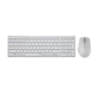 Rapoo รุ่น 9350M WHITE Multi-mode Wireless Keyboard &amp; Mouse (KB-9350M-GY)G : ไทย / ENG